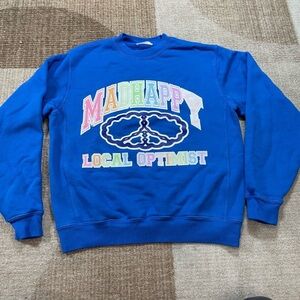 NWOT MADHAPPY LOCAL OPTOMIST ROYAL PEACE SWEATSHIRT